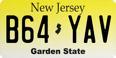 NJ license plate B64YAV
