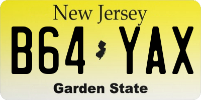 NJ license plate B64YAX