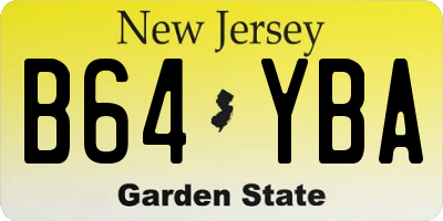 NJ license plate B64YBA