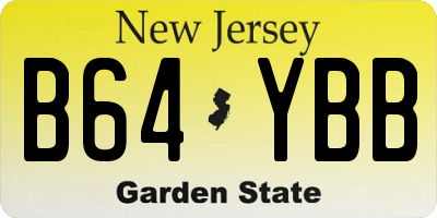 NJ license plate B64YBB
