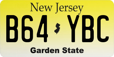 NJ license plate B64YBC