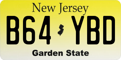 NJ license plate B64YBD