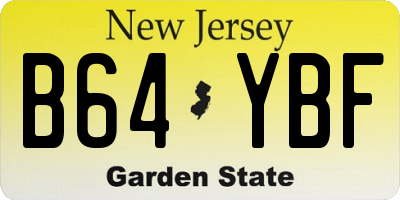 NJ license plate B64YBF