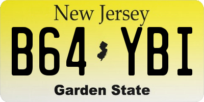 NJ license plate B64YBI