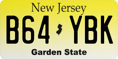 NJ license plate B64YBK