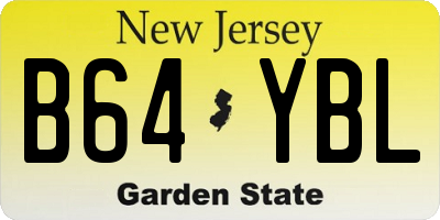 NJ license plate B64YBL