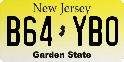 NJ license plate B64YBO