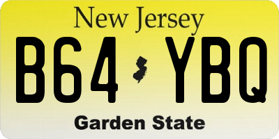 NJ license plate B64YBQ
