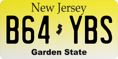 NJ license plate B64YBS