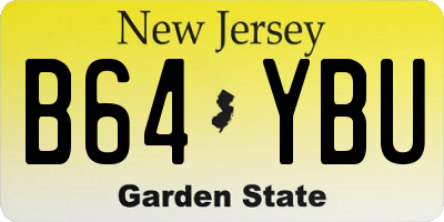 NJ license plate B64YBU