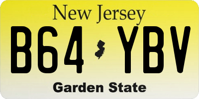 NJ license plate B64YBV