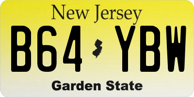 NJ license plate B64YBW