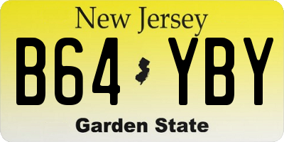 NJ license plate B64YBY