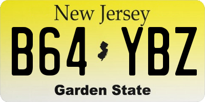 NJ license plate B64YBZ
