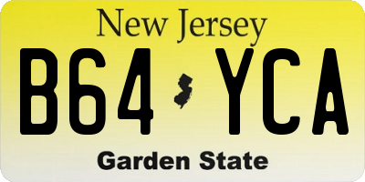 NJ license plate B64YCA