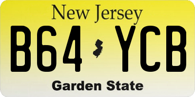 NJ license plate B64YCB