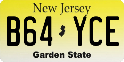 NJ license plate B64YCE