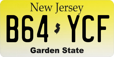 NJ license plate B64YCF