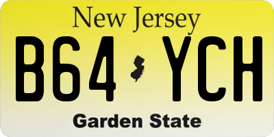 NJ license plate B64YCH