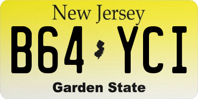 NJ license plate B64YCI