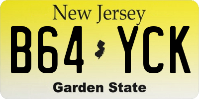 NJ license plate B64YCK