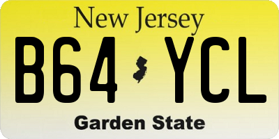 NJ license plate B64YCL