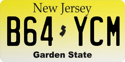 NJ license plate B64YCM