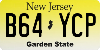 NJ license plate B64YCP