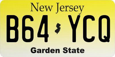 NJ license plate B64YCQ