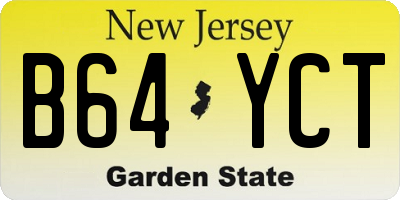 NJ license plate B64YCT