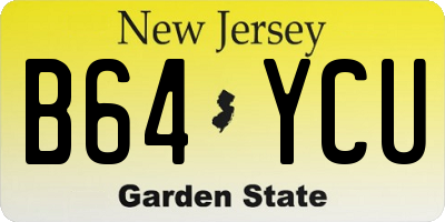 NJ license plate B64YCU