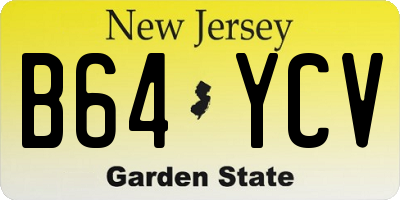NJ license plate B64YCV