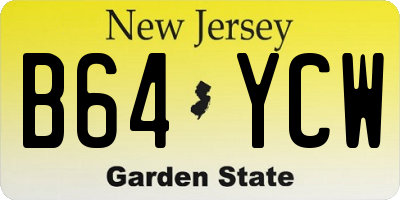 NJ license plate B64YCW