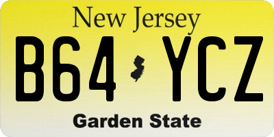 NJ license plate B64YCZ