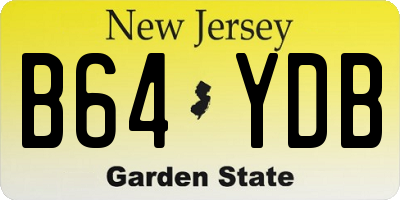 NJ license plate B64YDB