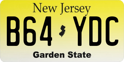 NJ license plate B64YDC
