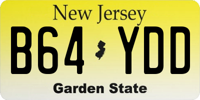 NJ license plate B64YDD