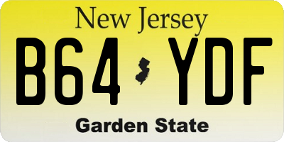 NJ license plate B64YDF