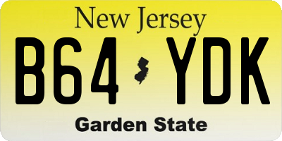 NJ license plate B64YDK