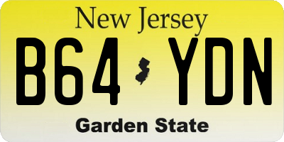 NJ license plate B64YDN