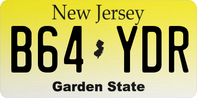 NJ license plate B64YDR