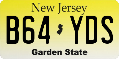 NJ license plate B64YDS