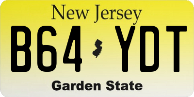 NJ license plate B64YDT