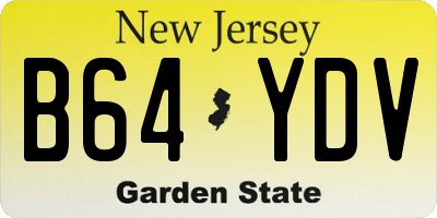 NJ license plate B64YDV