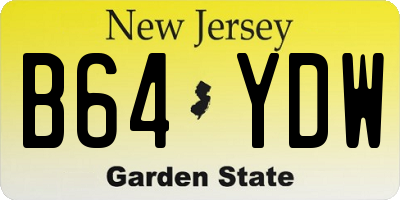 NJ license plate B64YDW