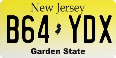 NJ license plate B64YDX