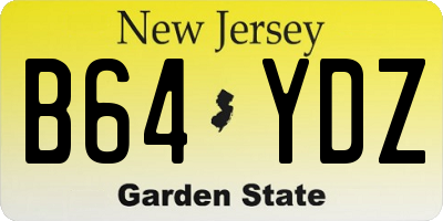 NJ license plate B64YDZ