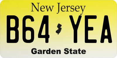 NJ license plate B64YEA