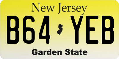 NJ license plate B64YEB