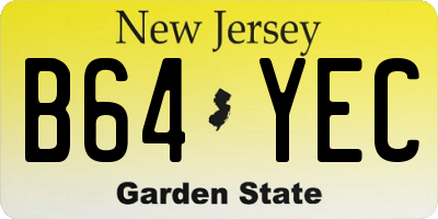 NJ license plate B64YEC